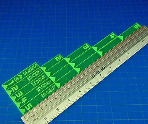 SW: Armada Multi Range Movement Ruler Set, Fluorescent Green (5)