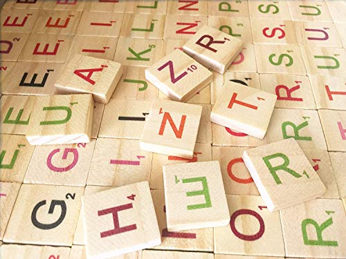 Abbaoww 500 Colorful Wooden Scrabble Tiles Letter Tiles Wood Pieces-Great for Crafts, Pendants, Spelling,Scrapbook