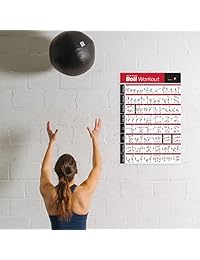 NewMe - Póster de pelota de fitness con 40 ejercicios de esculpido y fortalecimiento corporal, ideal para el hogar o el gimnasio, para hombres y mujeres, 20.0 x 30.0 in