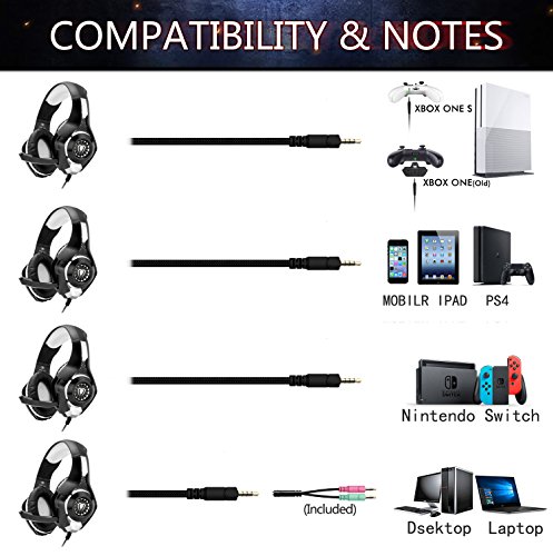 image for Beexcellent Gaming Headset for PS4 Xbox One PC Nintendo Switch (Audio)