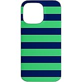 Blue Navy Green Stripes Horizontal Pattern Trendy Striped Case for iPhone 14 Pro Max