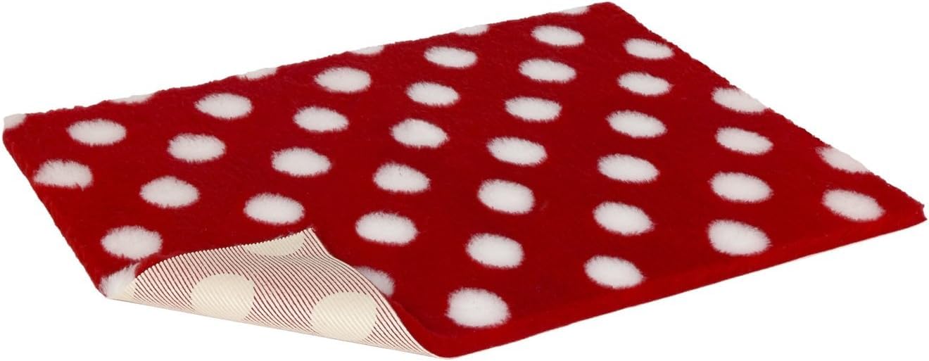 Vetbed Non-Slip Bed with White Polka Dot, Small, Red