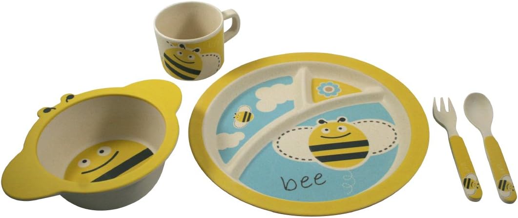 EcoBamboo Ware Kids Bamboo Dinnerware Set, Bumble Bee