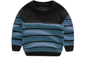 Peecabe Toddler Baby Cable Knit Sweater for Boys Long Sleeve Crewneck Striped Cotton Pullover Sweatshirt Fall Winter 1-5T