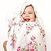 ADDISON BELLE Baby Swaddle Blanket - 100% Muslin Cotton Unisex Soft Swaddle Wrap for Baby Boys or Girl - Neutral Newborn Receiving Blankets - Nursery Swaddling for Babies - 47” x 47” (Flower)