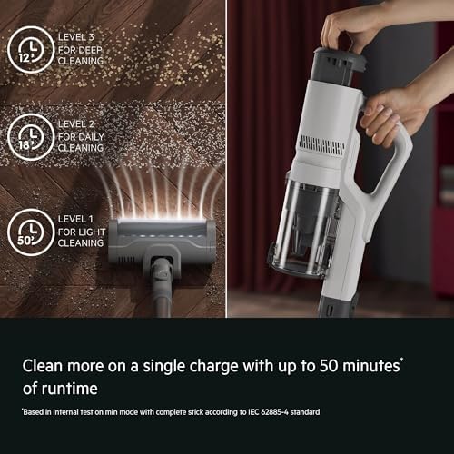 Aspiradora Escoba sin Cable Serie 5000, Aspirador Inalámbrico con Motor Digital Potente, Cepillo MultiFloor para Alfombras y Suelos Duros, hasta 50 Min, 18,5 V, Blanco, AP51UH18ST