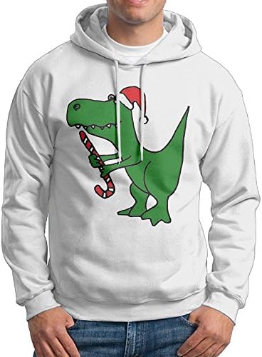 TTLTY Cool Funky Christmas Green T-Rex Dinosaur Pullover Hoodie,Classic & Comfortable Hooded Sweatshirt