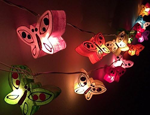 1 Set Handmade Lighting String 20 Butterfly Lights Hanging Lamp Mixed Colors Home Decoration, Patio, Living Room, Kid Toys, Yard &amp; Garden Indoor Outdoor, Birthday, Christmas, Wedding, New Year, Anniversary, Ceremony, Valentine Party