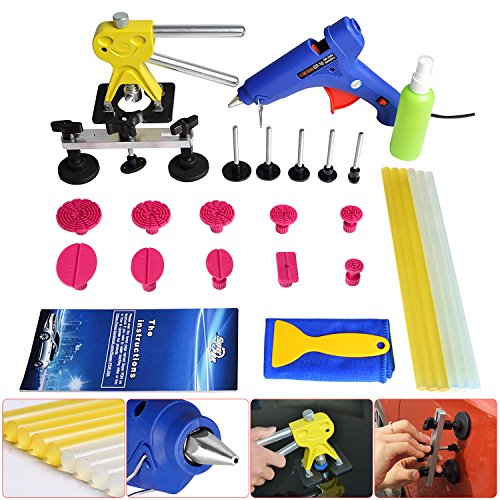 Click Here to See More Images Super PDR 23pcs Car Body Paintless Dent Repair Tool Kits Smile Dent Puller Lifter Glue Puller Sets