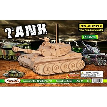 Amazon.com: Puzzled Tank Wooden 3D Puzzle Construction Kit ...
