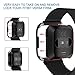 REYUIK Compatible with Versa Bands with Frame,Stainless Steel Mesh Breathable Metal Wristband with Protective Case Bumper Accessories for Women Men (Black, Small 5.3