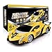 Baztoy Remote Control Cars 27MHz High Speed RC Car Toys 1:24 Scale Electric Fast Sport Racing Yellow Model Vehicle Best Boys Gifts for Children with LED Headlight and Controller for 4-14 Year Old Kids