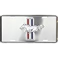 HangTime Ford Mustang Emblem on Silver Metal License Plate 6 x 12