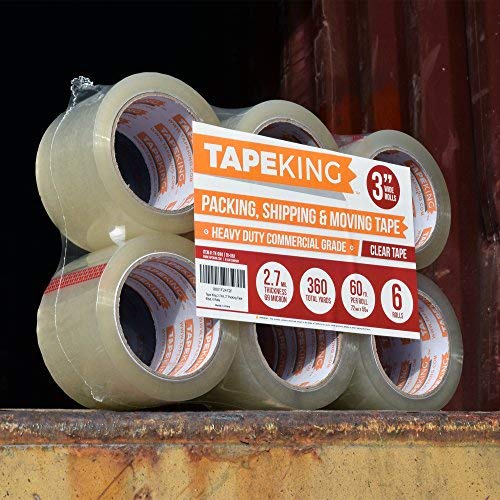 Tape King Clear Packing Tape 3 Inch Wide (2.7mil Thick) 60 Yards Per