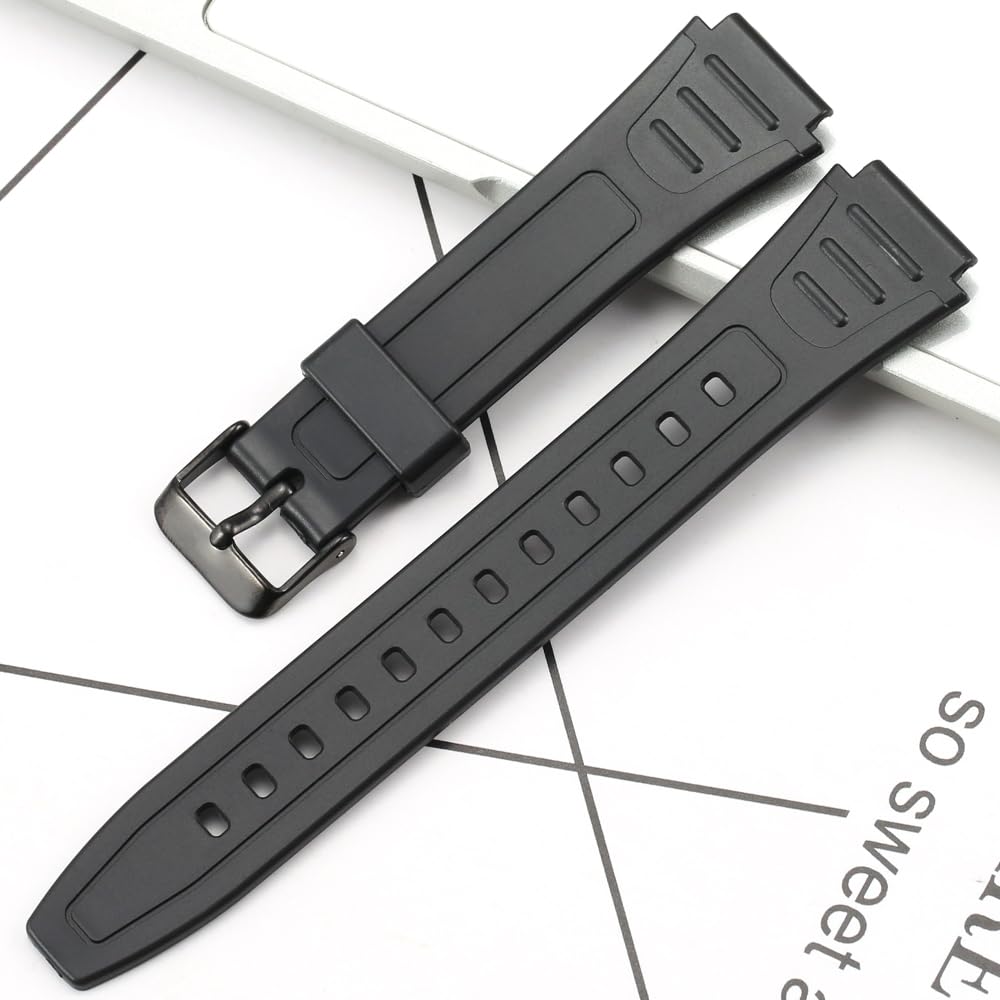 18mm rubber strap Compatible with Casio W800HG Series watch band W-800H replacement bracelet