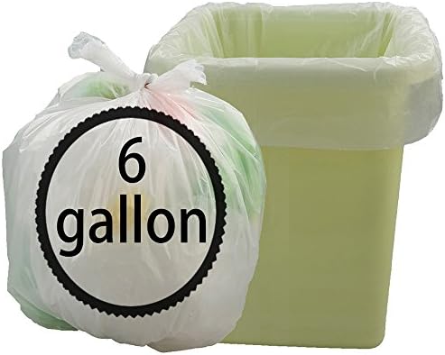 Ggbin 6 Gallon Kitchen Trash Bags, White, 115 Counts