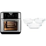 Instant Vortex Plus Air Fryer Oven 7 in 1 with Rotisserie, with 6-Piece Pyrex Littles Cookware