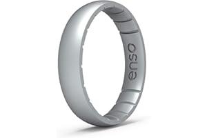 Enso Rings Thin Elements Silicone Ring Infused with Precious Elements – Stackable Wedding Engagement Band – 4.3mm Wide, 1.75mm Thick