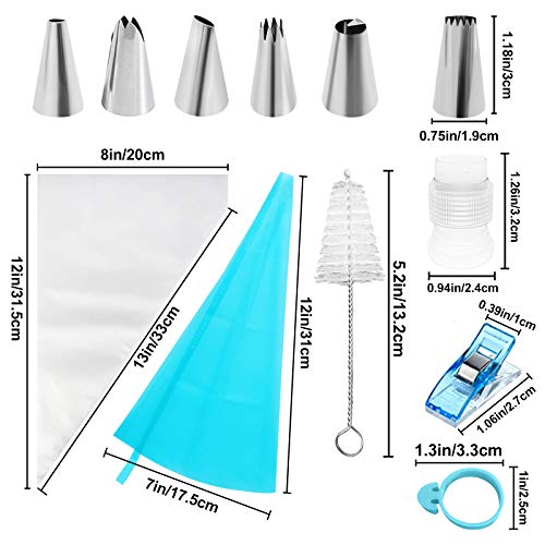 Piping Bags and Tips Set, IVARSOYA Disposable Piping Bags and Silicone