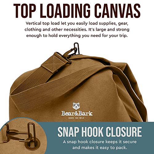 Top Load Duffle Bag Coyote Brown 48x30" 177L Extra Large Canvas