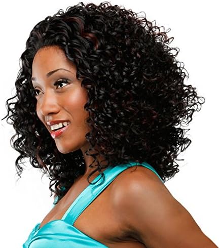 Afro Girls Brazilian Women Loose Jerry Curls Wig Thick Wave Middle Long Brown Wig