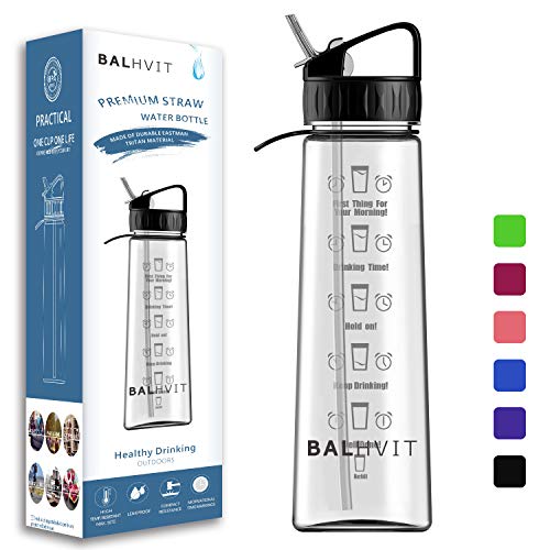 Buy Balhvit Motivational Water Bottle, [BPA Free Tritan] No Leak Non