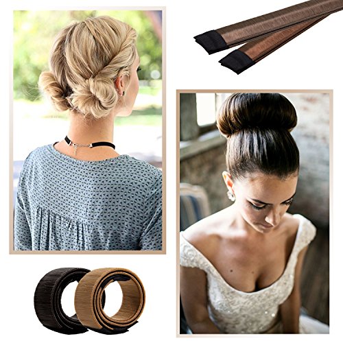 KroO Bun Maker Magic Shaper Donut Hair French Twist Clip DYI for Women, Teen Girls (6 PACK) + BONUS Fishtail Braid Tool - Thumbnail 4