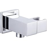 Angle Simple Wall Union with Shower Head Holder, Brass Swivel Shower Wand Bracket, Supply Elbow and Water Outlet, Male 1/2" I