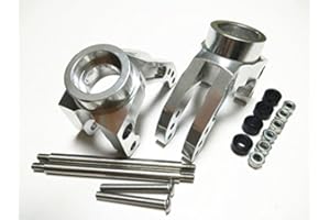 EPTNNASO 2pcs Aluminum Heavy Duty Rear Hub Carrier Set Silver for HPI Savage XL X 4.6 5.9 Flux