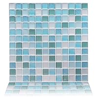 MISIXILE Self Adhesive Mosaic Tile Wall Decal Sticker 3D Wall Tile Peel and Stick Self Backsplash DIY Kitchen Bathroom Home Decor Vinyl-9.29"x 9.29"(4 PCS)