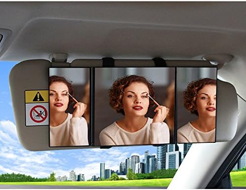 Universal Sun Visor Vanity Mirror, Car Folding Makeup Mirror, Car Cosmetic Vanity Mirror Clip On Sun Visor for Vehicles Trucks SUV