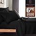 Empyrean King Size Sheets Set - 110 GSM 6 Piece King Sheets, Bed Sheets for King Size Bed, Double Brushed King Bed Sheets, Hotel Luxury Sheets Soft Bedding Sheets & Pillowcases - Black