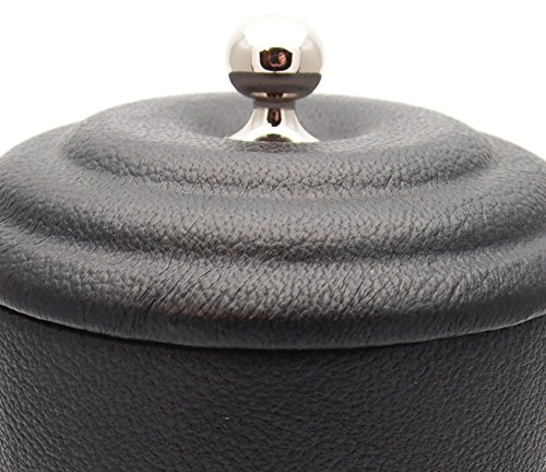 Soft Leather Pipe Tobacco Jar - Authentic Full Grade Cow Leather - Black
