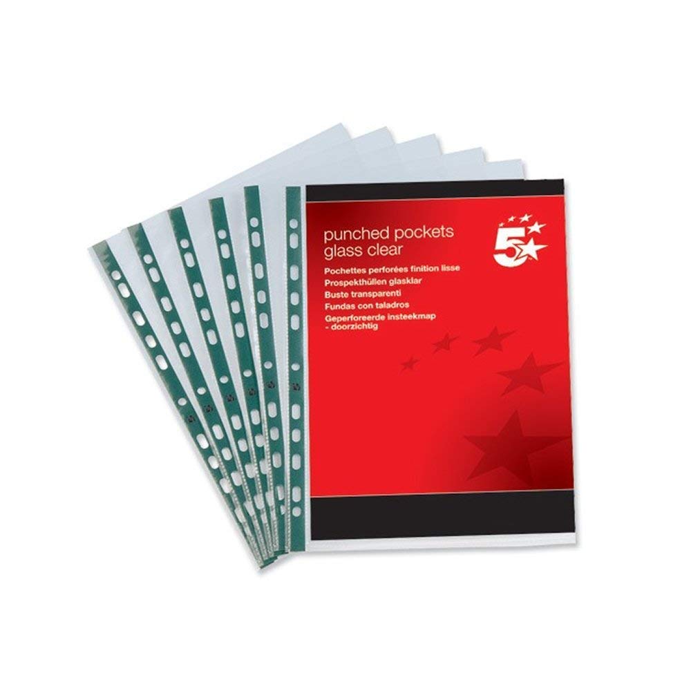 2XPremier Punched Pocket Polypropylene Top-Opening A4"Glass" Clarity (Pack 100)