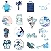 Cute Girl Blue Laptop Stickers 50pcs, Lovely Trendy Kids/Teen Vinyl Computer Waterproof Water Bottles Skateboard Luggage Decal Graffiti Patches Decal