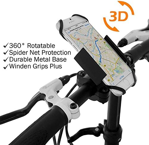 Universal Bicycle Phone Mount for Motorcycle - Bike Handlebars, Adjustable, Fits iPhone 6, 6s, 6s Plus, iPhone 7, 7 Plus, Galaxy S7, S6, S5, Holds Android Smartphones Or Any Phones Up To 3.7" Wide