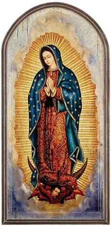 Our Lady of Guadalupe Wooden Wall Plaque, 15x9 Inch