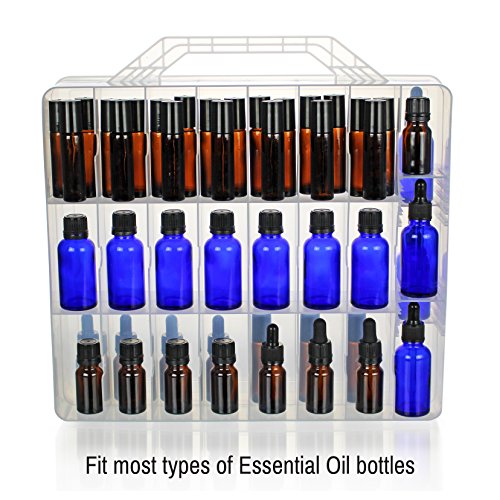 Bins & Things Thread Spools Storage Case | Nail Polish Organizer (48 Slots) Heavy-Duty Sewing, Embroidery, and Craft Box | Essential Oils Organizer | Travel-Friendly Carry Handle
