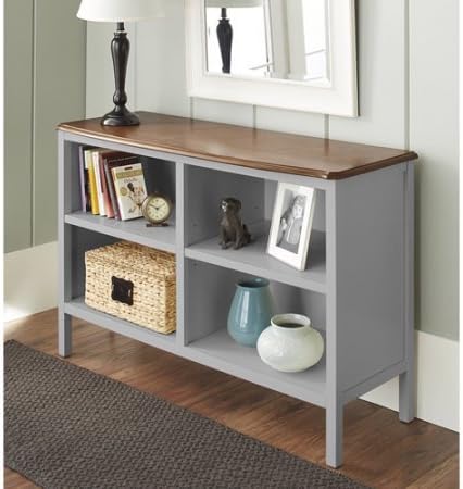 10 Spring Street Hinsdale Horizontal Bookcase, Classic style 2 adjustable shelves (Gray)