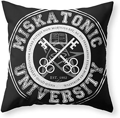 Sea Girl Soft Miskatonic University Emblem (Dark Version) Throw Pillow Indoor Cover Pillow Case For Your Home(18in x 18in)