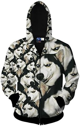 Unisex Animal Zip Up Hoodie All Over 3D Print Jacket Sweatshirt For Men & Women