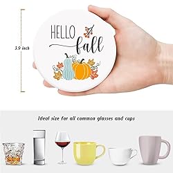 Fall Drink Absorbent Coasters with Holder Set of