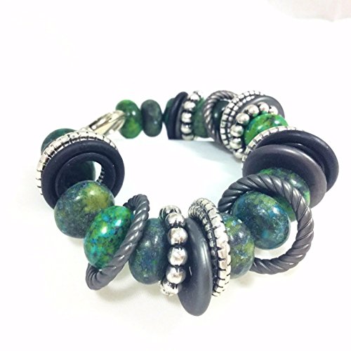 Funky Beaded Bracelet from Chrysocolla Bead
