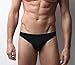 Soojun Mens Traceless Sexy Thongs Low Rise Underwear Ice Silk Briefs, Large, Black