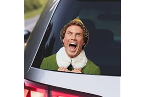 ARTGEMS Buddy The Elf Christmas Decorations - Large Decal Sticker, 6" Funny Elf & Christmas Stickers, Window Decor for Indoor & Outdoor