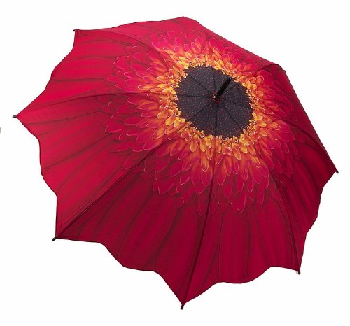 GALLERIA ENTERPRISES RED DAISY FOLDING MINIATURE UMBRELLA