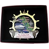 Alaskan Inside Passage Brass Christmas Ornament