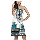 M.Brock Womens Strapless Baroque Floral Sundress Bohemian Vintage Tube Dress Boho Sexy Summer Beachwear