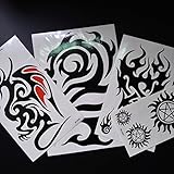 Kotbs 4 Sheets Mix Large Totem Tattoo Sticker Body Art Make up for Men Women Temporary Tattoos Waterproof Transfer Paper