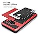 For Galaxy S6 Edge + Plus Case,JOBSS [Card Pocket] Shockproof Dual Protective Shell Rubber Bumper with Card Holder Slot Wallet Case Cover Shell For Samsung Galaxy S6 Edge Plus G928 G9287[Red]